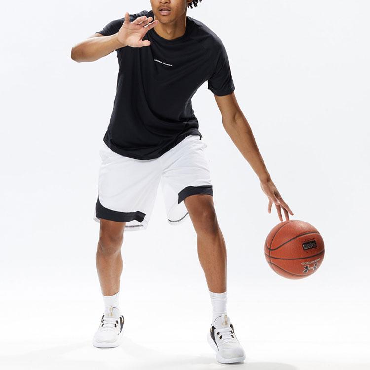 Under Armour Solid Color Sports Casual Crew Neck Short Sleeve T-Shirt Men Tops Black 1371938-001