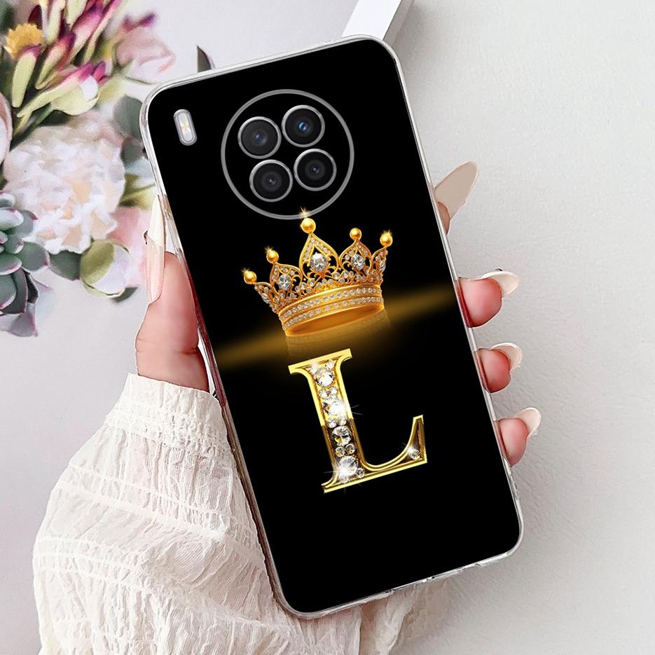 For Huawei Nova 8i Case Honor 50 Lite New Crown Letters Cover Clear Silicone Soft Slim Phone Case For Honor 50 Lite Nova8i Shell