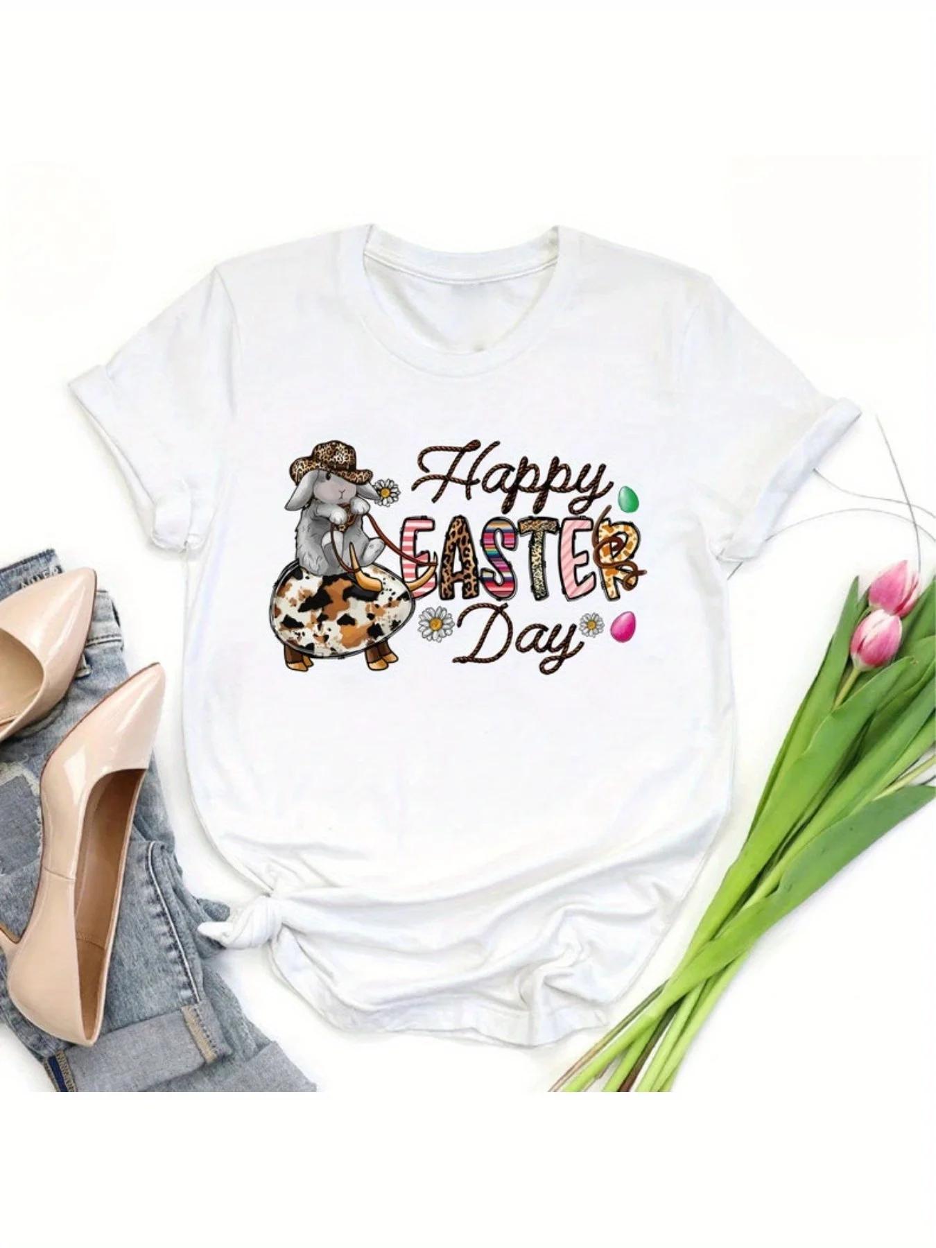 

Gift Leopard Easter Funny Bunny Perfect for Spring and Summer Daily Easter Western Cowboy Bunny Happy Easter Cowgirl Easter Tees 4XL