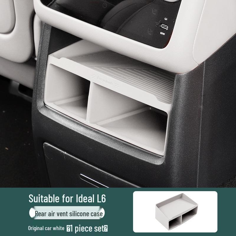 Ideal L6L7 Silicone Rear Seat Storage Box - Car Interior Console Armrest Organizer