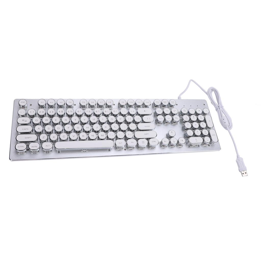 Gaming Keyboard with Blue Switch 104 Keys RGB Backlit USB Wired Mechanical Keyboard for Win 7 8 10