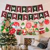 Cross-border Christmas Letter Flag Banner Paper Christmas Latte Flower Flag Hanging Flag Atmosphere Decoration Party Decorations
