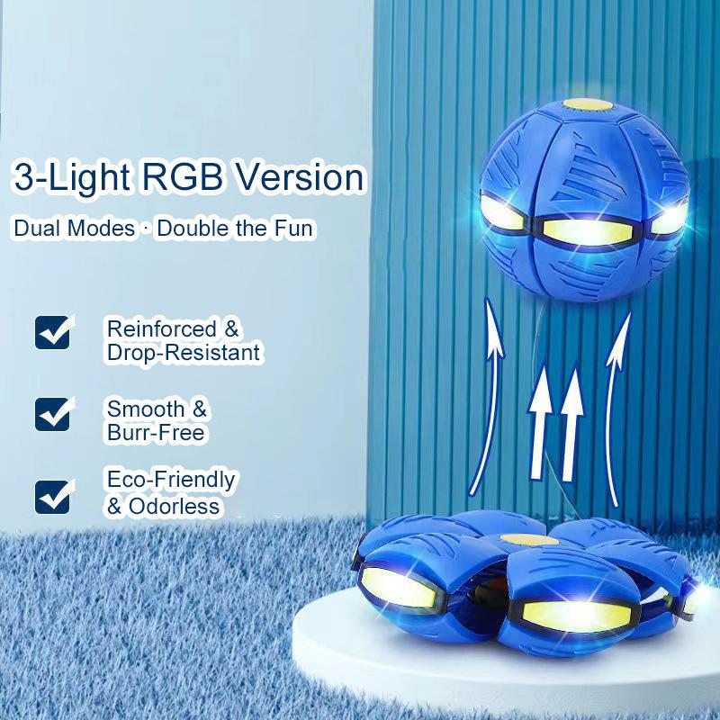 Portable Interactive Flying Saucer Ball Stomp Ufo Magic Balls, Flyer Transforming Glowing Jump Ball, Kids Bouncy Stomp Ball
