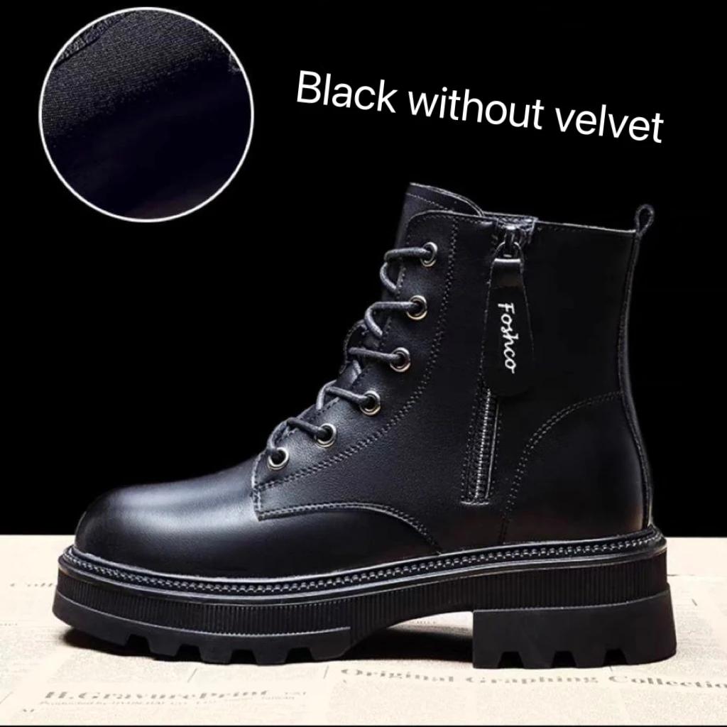 Snøstøvler Plysj Varm Medium Støvletter Dame Svart og Hvit Vinter Fortykket Varm Snø Flate Sko Zapatos Mujer