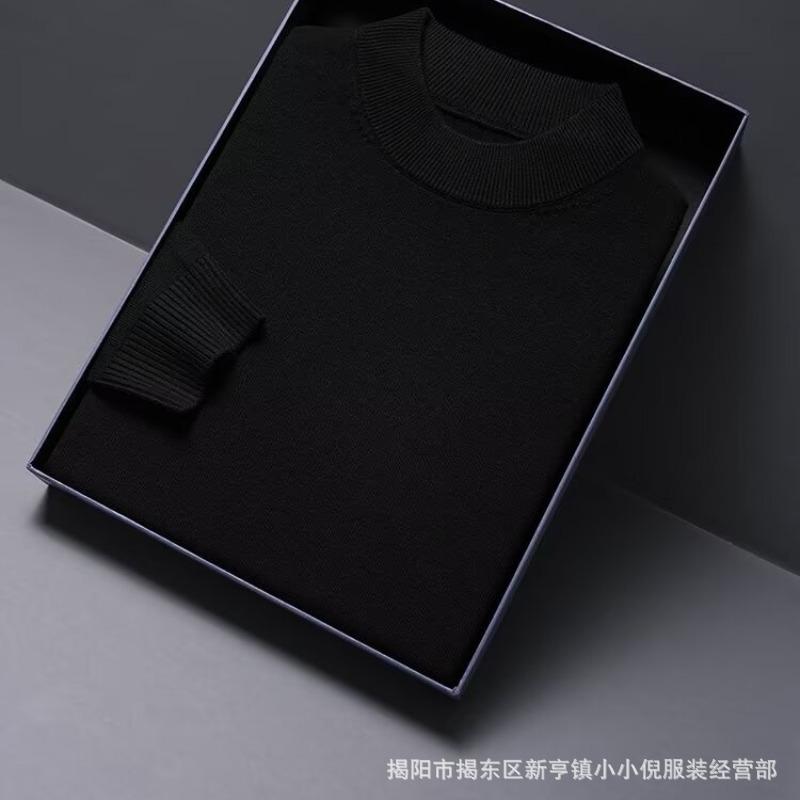 Mens Thickened Warm Half Turtleneck Knitted Sweater Casual Winter Pullover