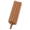 Large Capacity Zipper Pencil Case With Texture PU Leather Students School Supplies Organizer