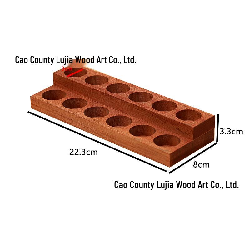 Wooden Multi-layer Essential Oil Display Rack with Multiple Slots