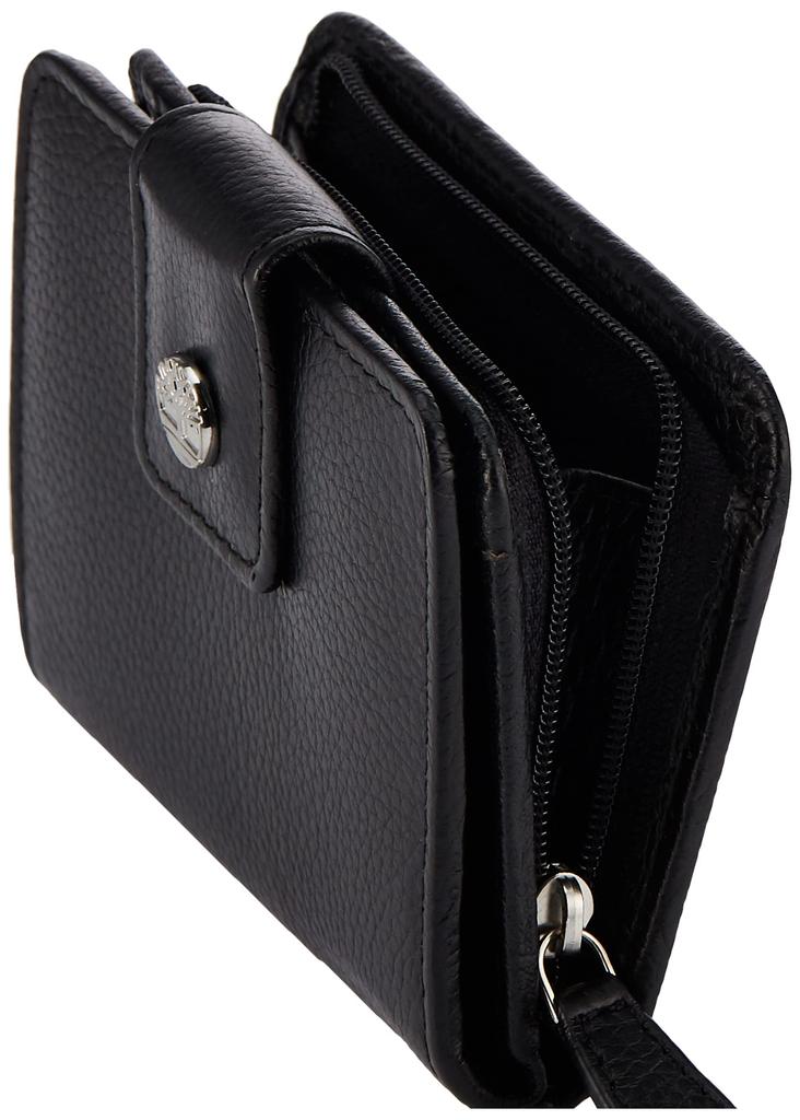 Timberland Leather RFID Small Indexer Bifold US One Black Women's Wallet, Size Size, Color