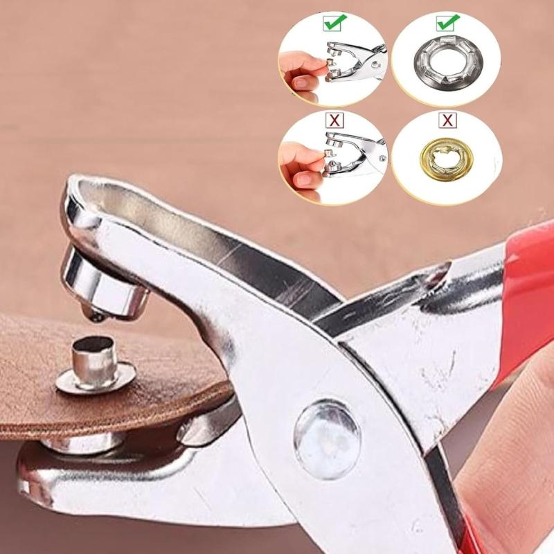 100Pcs 6mm Metal Eyelets Set Include Hole Puncher and Mounting Pliers Tool For Leather Crafting Belt Bag Making Sewing