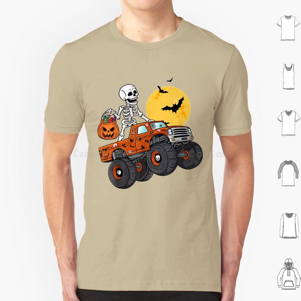 Halloween Boys Kids Skeleton Drives Truck Scary Pumpkin T Shirt Cotton Cool Tee Halloweentown Halloweentown University S
