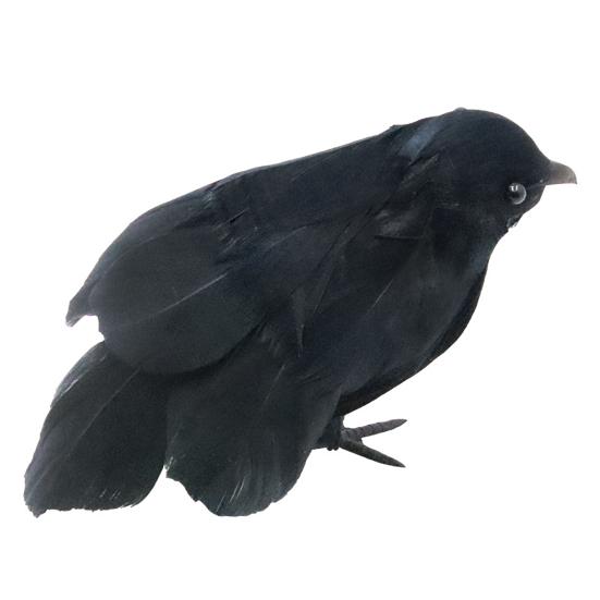 Halloween Black Crow Decoration Realistic Feathered Crow Prop Artificial Fake Raven Birds for Yard Tree Garden Patio Indoor Outdoor