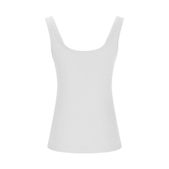 Women Tops U-Neck Sleeveless Slim Fit Solid Color Tank Tops Ribbed Elastic Summer Casual Vest