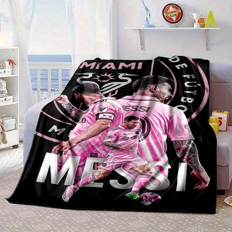 Messi's Pink Portable Blanket/Soft Blanket Bedding Blanket Suitable for Travel Camping Living Rooms Offices Sofas Fan Gifts