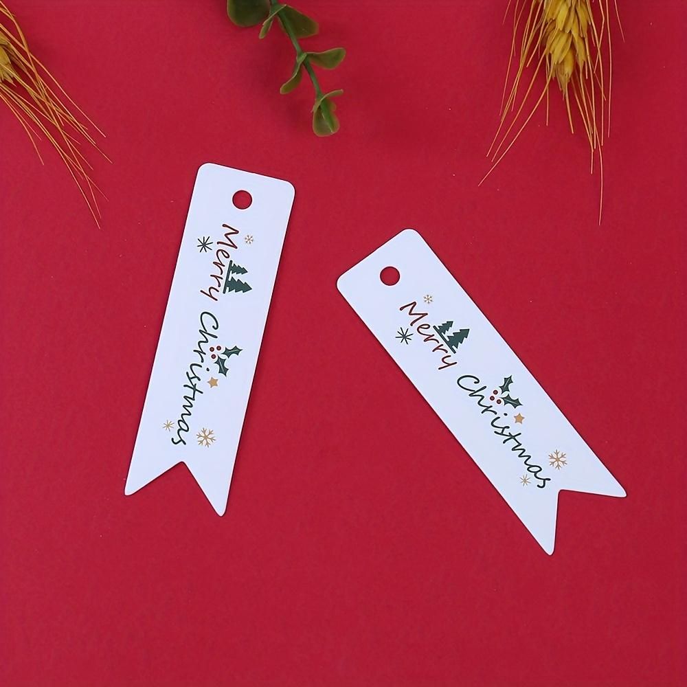 100PCS Matte Finish Christmas Gift Tags with String - Holiday Present Labels with Merry Christmas Lettering Design
