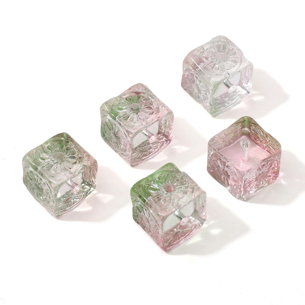 5Pcs Glass Beads Magic Cube Loose Spacer Beads for Jewelry Making DIY Bracelet Necklace