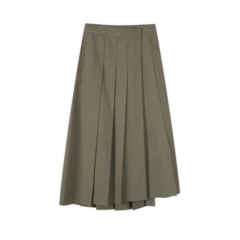 

Lap Asymmetrical Pleated Long Skirt As2ws464 BK (black)/S