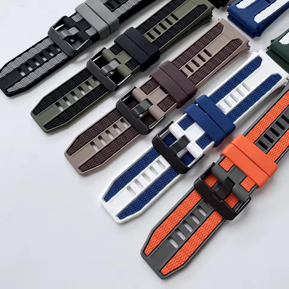 1:1 Original Silicone Strap For Huawei Watch Ultimate 2 Band For GT6 GT5 GT4 GT3 Pro 46mm Two Tones Bracelet 22mm Watchbands