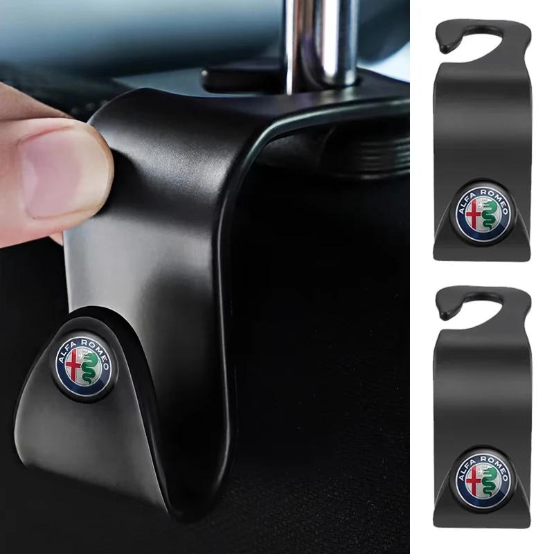 ABS Car Styling Seat Back Hooks Accessories for Alfa Romeo Giulietta GT 159 147 156 Mito Brera Giulia F1 Stelvio Volante Stelvio def789