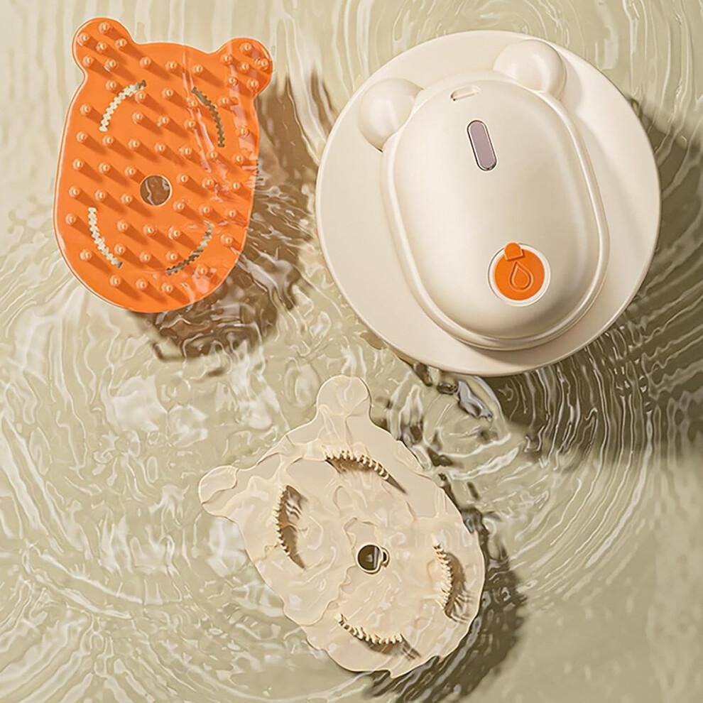 Steam Brush for Dogs and Cats, Rechargeable Electric Dandruff Tool with Double Comb, Anti-Static Long-Haired Pet Care - Beige