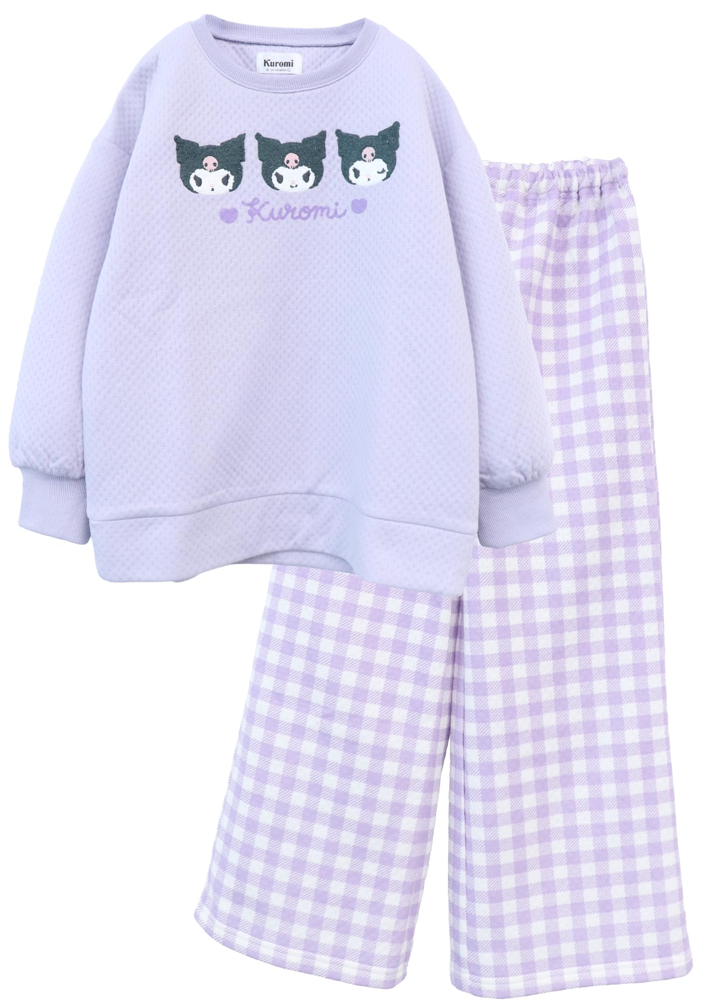 

Kaitak Family Sanrio Characters Kuromi Cinnamoroll Long Sleeve Quilted Checkered Pajamas for Spring and Sizes and 160cm Purple & Kids Fall, 120cm,