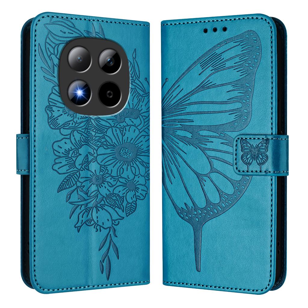 For Xiaomi Redmi Note 15 Pro 5G (Global) Wallet Case with Wrist Strap Butterfly Imprint Leather Phone Cover