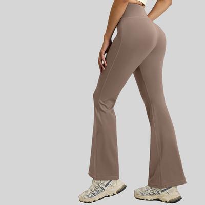 Women Micro Flared Pants Leggings Slim Yoga Pants High Waist Pants Gym Sports Flared Pants Dance Trousers