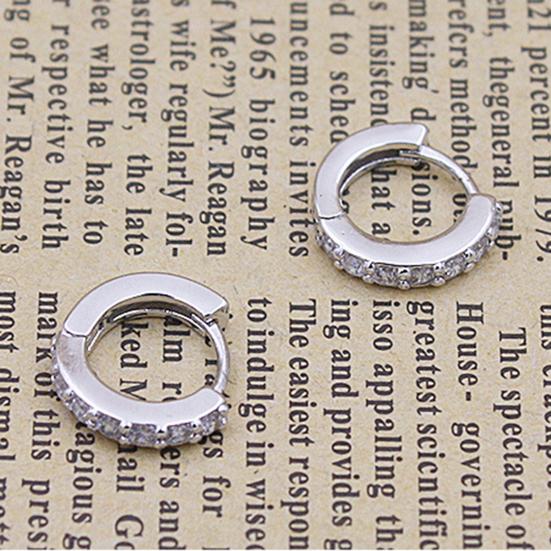 Earrings Round Fashionable Alloy Single Row Rhinestones Earrings for Banquet