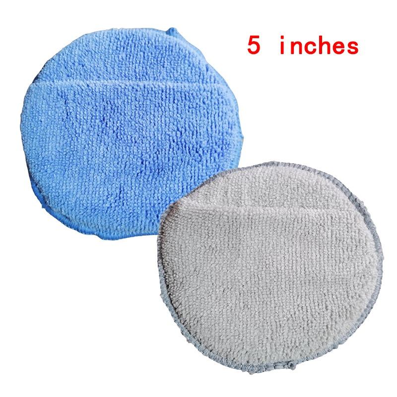 1/2/3Pcs 5-inch Round Car Waxing Polish Sponges Microfiber Wax Applicator Pad with Finger Pocket Polish Pads Car Cleaning Tools