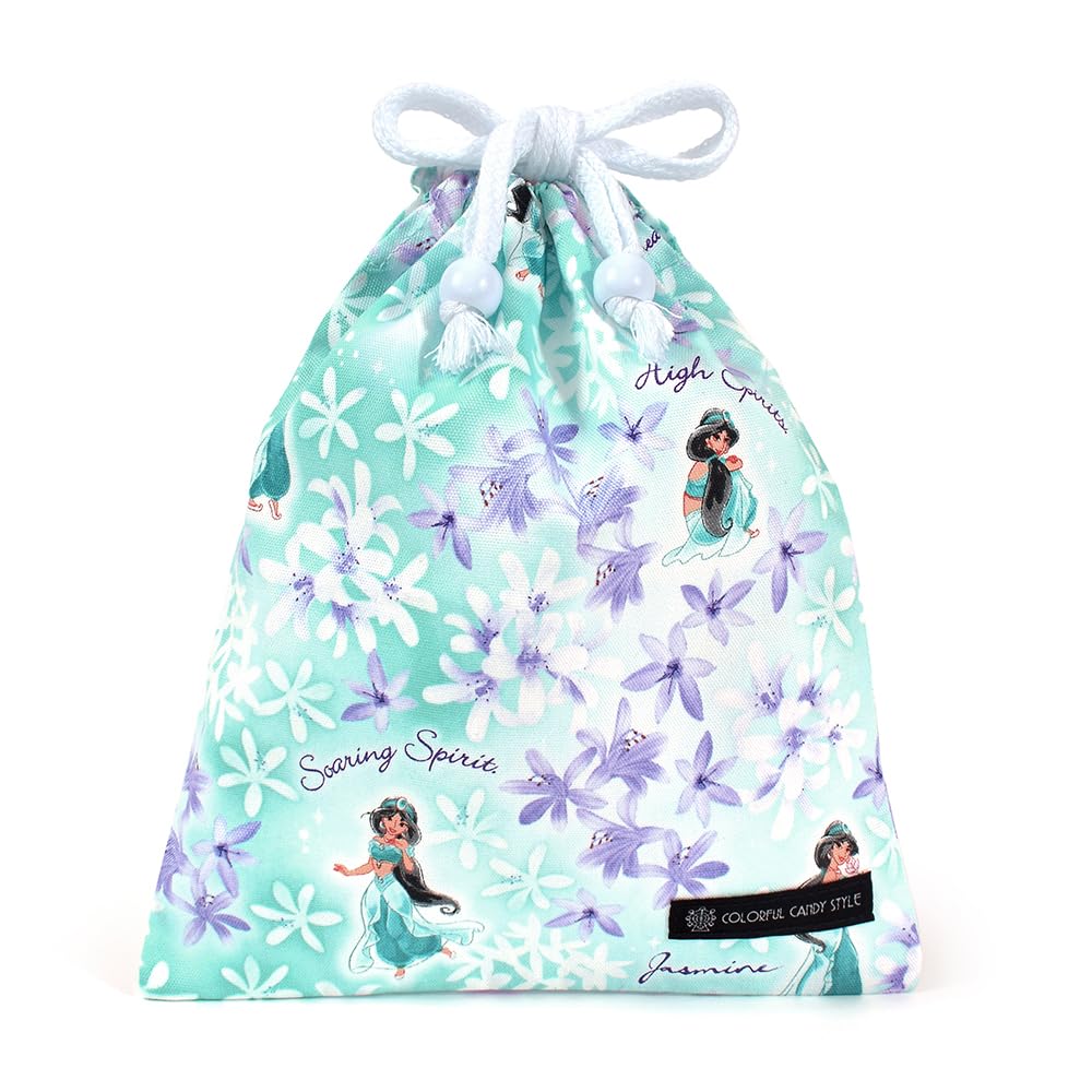 COLORFUL CANDY STYLE Disney Jasmine Aladdin Princess Jasmine Drawstring Lunch Set of Stylish Drawstring Elementary School Lunch Elementary School