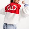 Polo Ralph Lauren SS23 Color Block Logo Printed Sweatshirt Women sweatshirt White Red 211886899-001