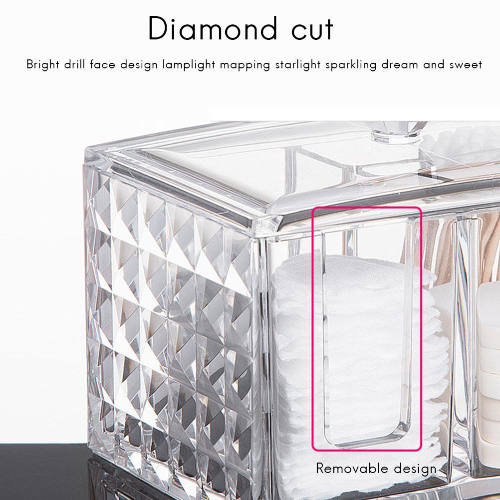 Wattepadhalter Make-up Organizer Klar Acryl Muster Reinigungspadhalter und Wattestäbchenaufbewahrung