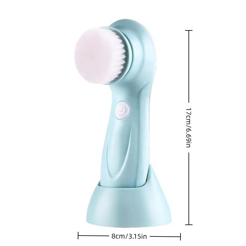 3 In 1 Electric Facial Cleaner Face Cleansing Brush Wash Machine With Base Spa Skin Care Massager Blackhead Cleaning Charging