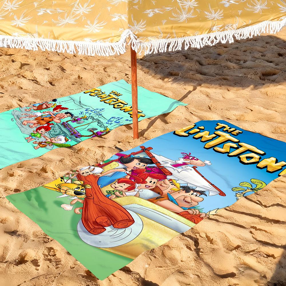 Fun The F-Flints-tones-S Cartoon Towel Soft Pool Gift For Travel Gym Shower Camping Quick Dry Sports Large Beach Towels
