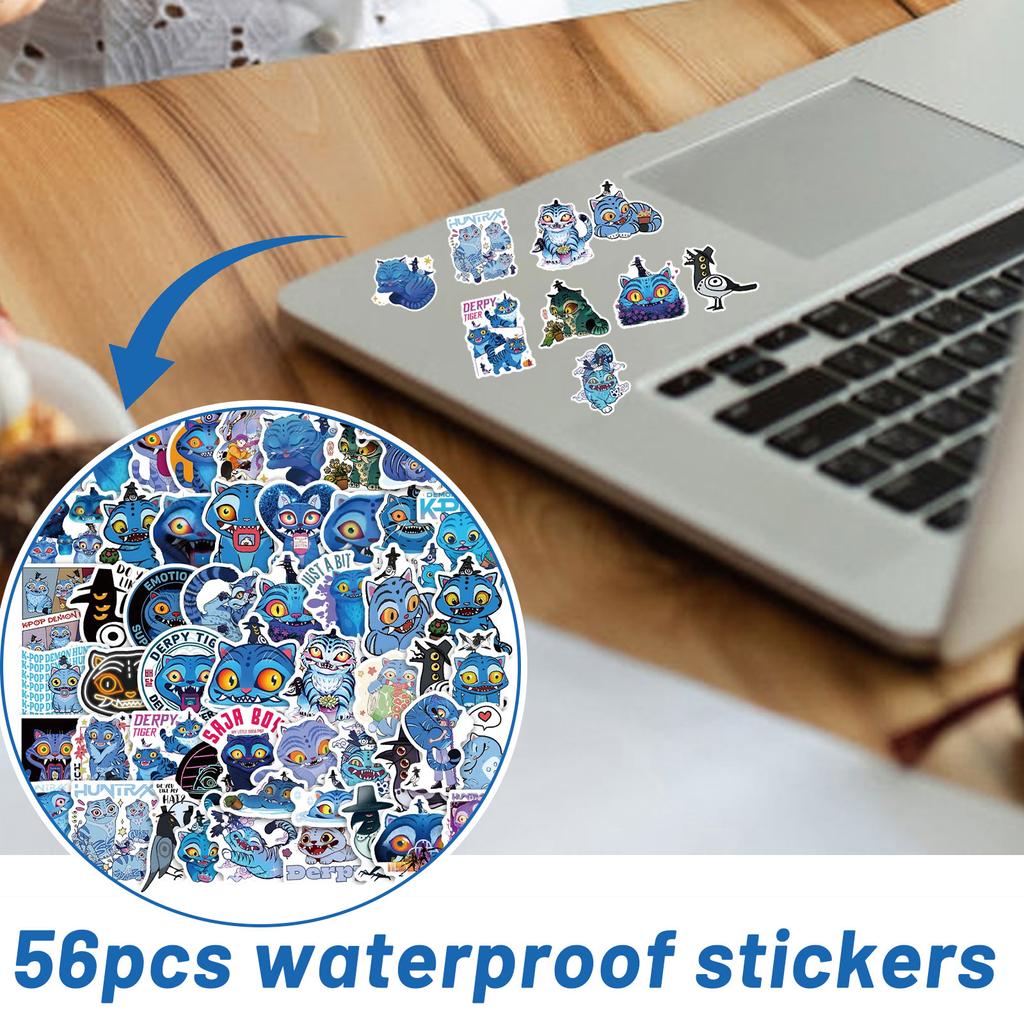 56 Blue Movie Waterproof Laptop Stickers