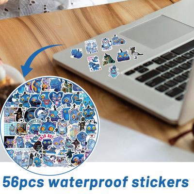 56 Modrých Vodotěsných Nálepek na Notebook