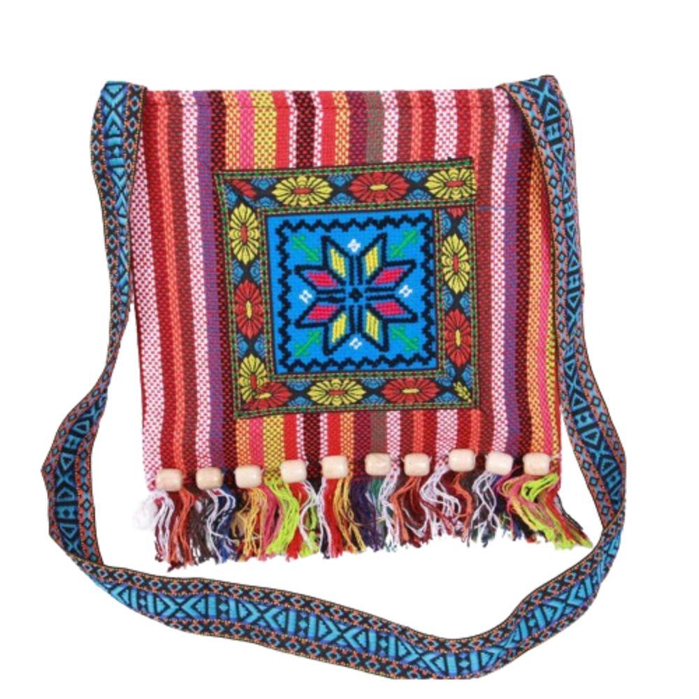 

Embroidered Vintage Tassel Bag Square Floral Messenger Bags Women Shoulder Bags Music Festivals