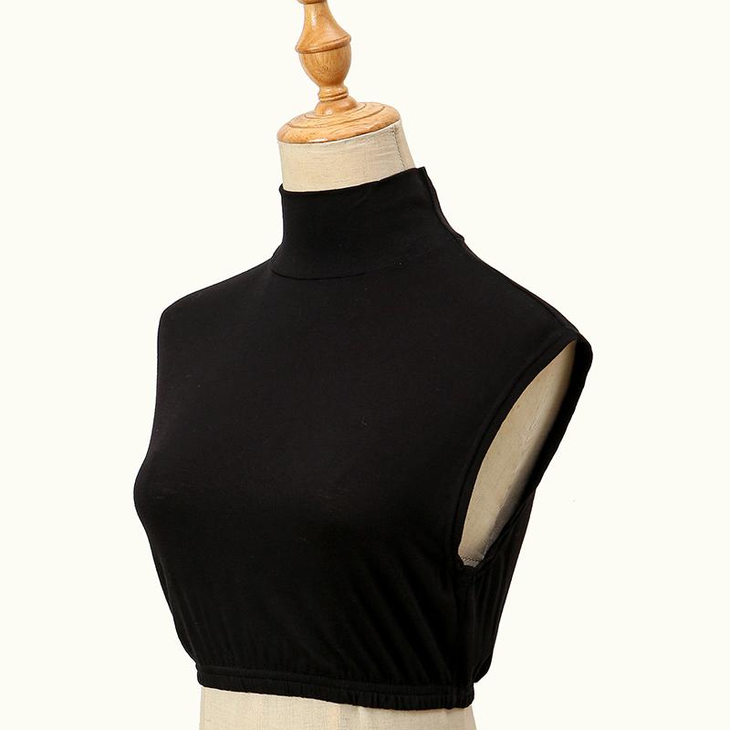 Soft Cotton Modal Inner Neck Cover Solid Color False Collar For Woman Mock Neck Half Top Detachable Collars Neck Free Size