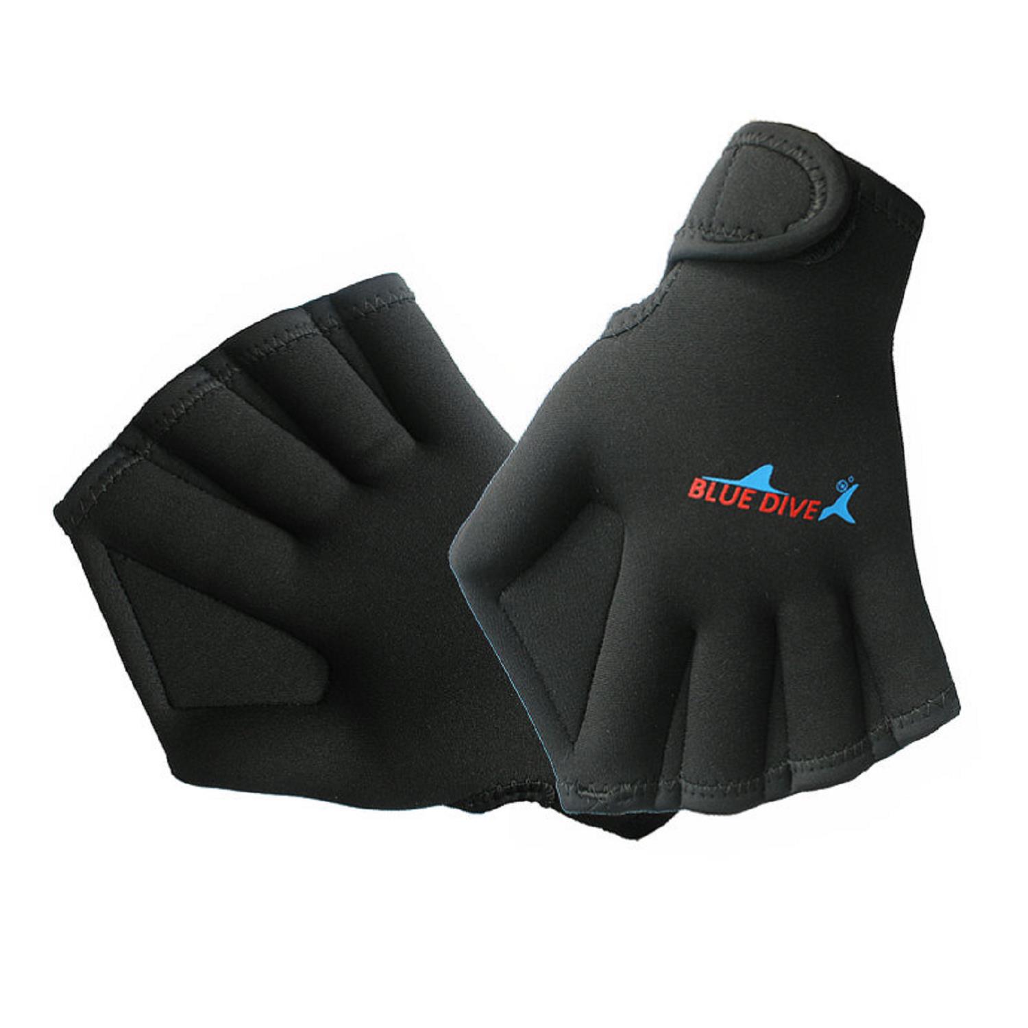 

Adult and children s diving and swimming gloves open finger paddling duck paw gloves diving hand fins winter swimming чорний