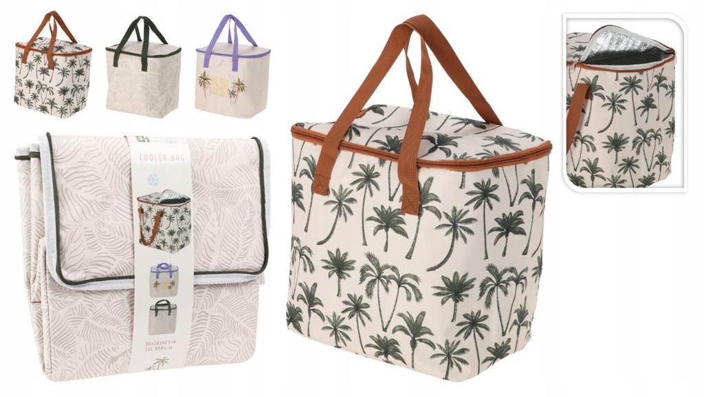 Tragbare, handliche 15L Reise-Kühltasche mit Palmenblattmuster