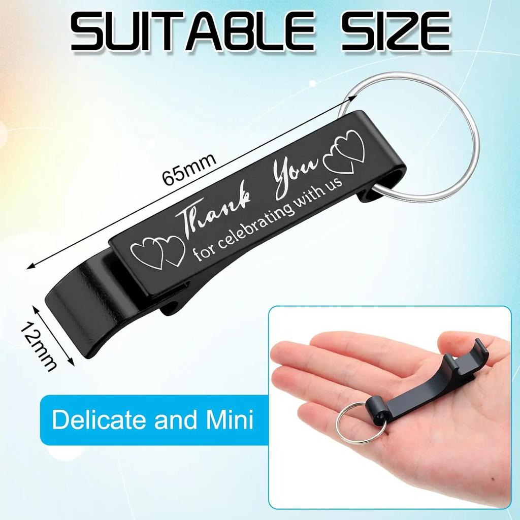 25-200Pcs Bottle Opener Keychains Wedding Thank You Gifts for Guest Portable Mental Wine Beer Openers for Party Birthday Favors