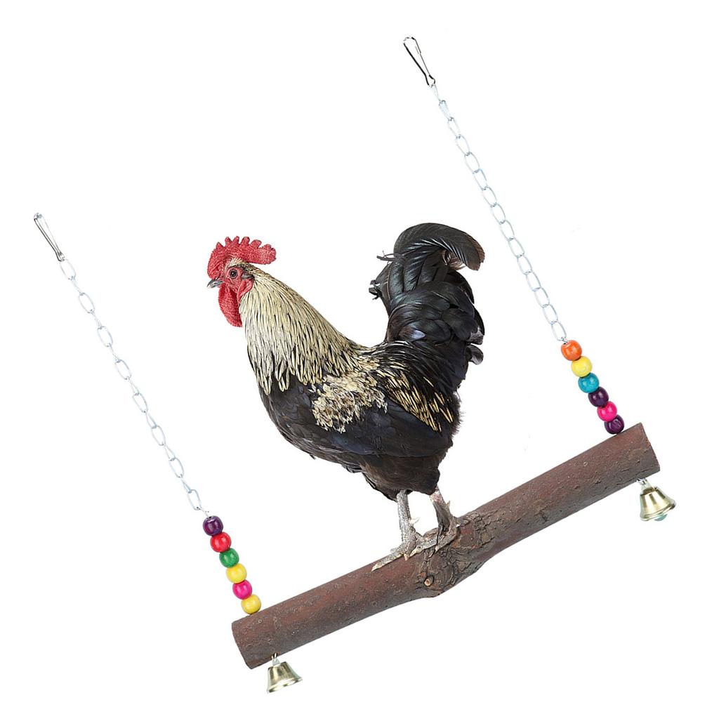 Natural Wood Handmade Pet Chicken Cage Hanging Swing Toy For Hens Cock Macaw Chew Training Toys SuppliesChicken Swing