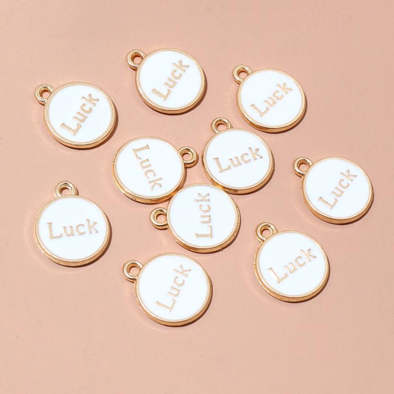 20pcs Enamel Luck Pendant Charms 15x12mm Alloy Metal DIY Jewelry Making Accessories Findings for Necklace Bracelet Earrings