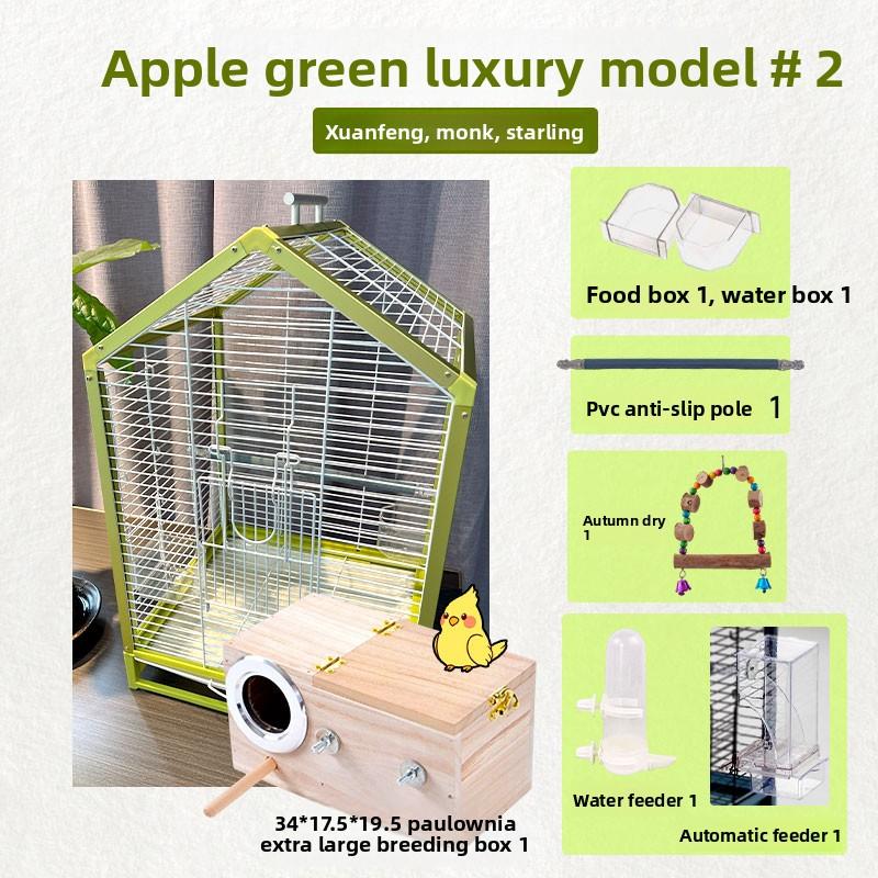 Small Bird Cage for Cockatiels Lovebirds Horizontal Thread Home Aviary with Breeding Box Luxury Canary Parrot House with Tray