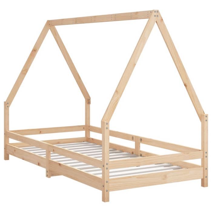VidaXL Bed Frames for Children, Single Bed with Slatted Base, Bedroom Furniture, Scandinavian, Brown 90x190 834492
