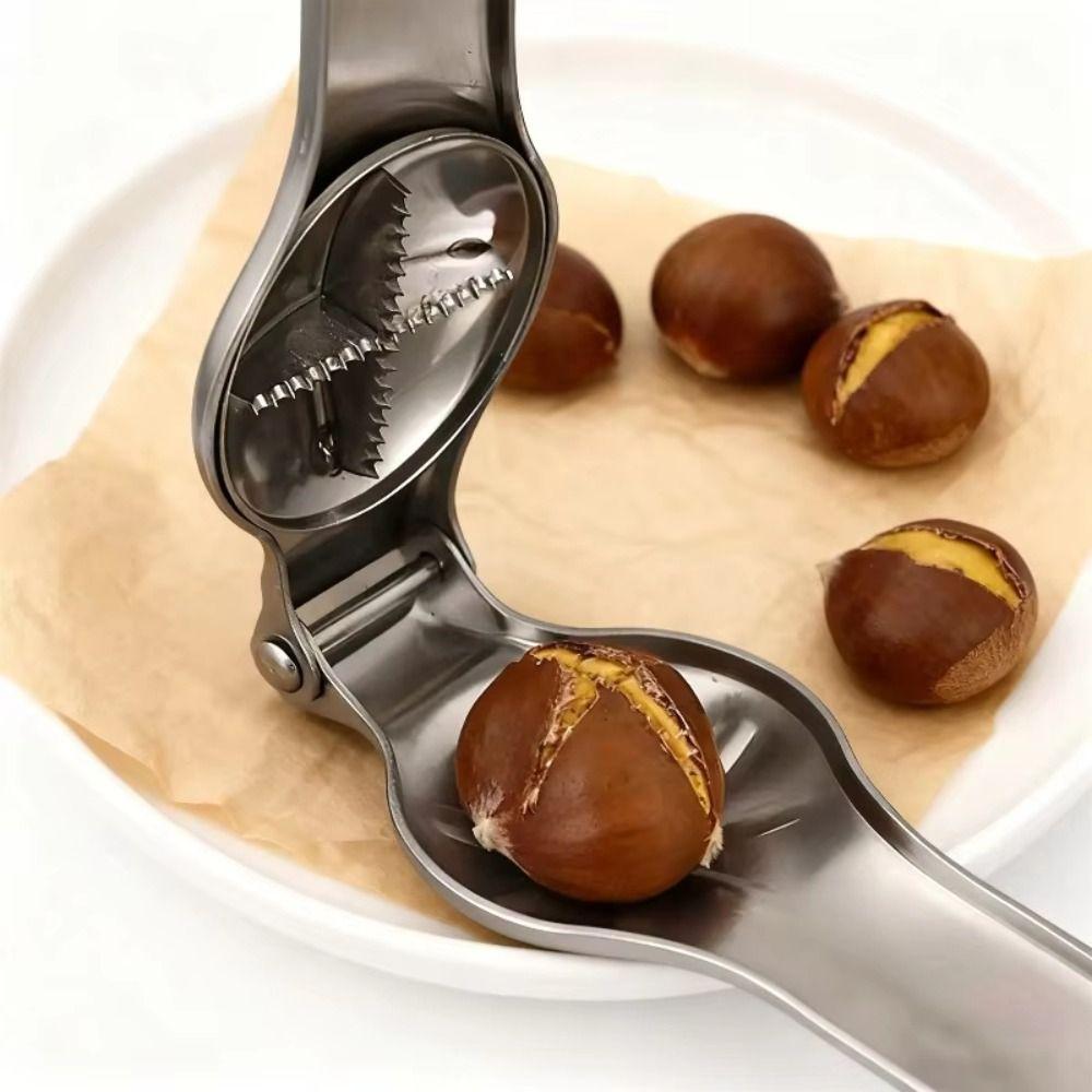 Cutter Function Chestnut Clip Opener Stainless Steel 2 in 1 Kitchen Tool Kitchen Use