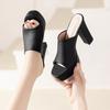 High Heeled Slippers for Women Outside New Square Head Fish Mouth Thick Heel Soft Leather Super High Sandals Women Slippers