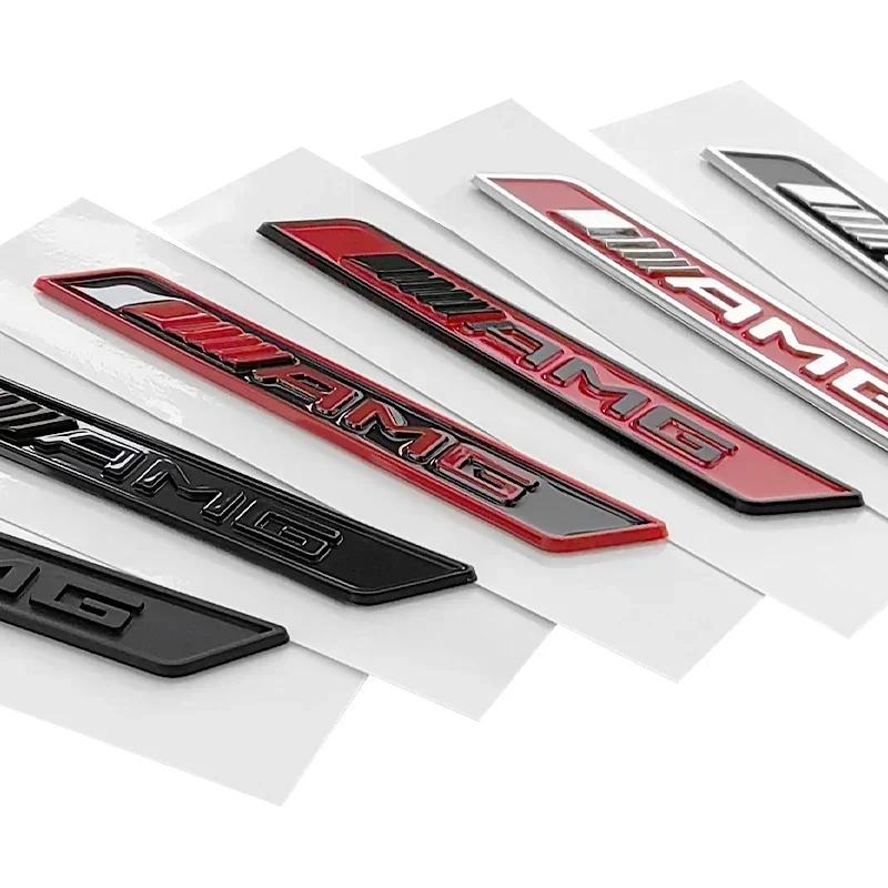 Car Sticker 1pc 3D ABS Chrome Red Black Logo AMG Emblem Car Fender Side Badge Decal For Mercedes Benz GLE W167 W166 AMG Sticker