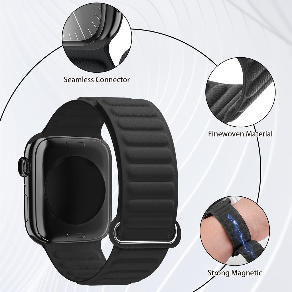Magnetisches Schleifenband für Apple Watch Armbänder 44mm 40mm 49mm 45mm 41mm 38mm Feingewebtes Armband iWatch Series 9 8 6 7 SE Ultra 2 3 11 Armband