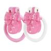 Pink Bowsymbol Chastity Cage Negative Cb Lock Pot Lid Body Restraint Training Chastity Cage Belt Chastity Device with 4 Rings