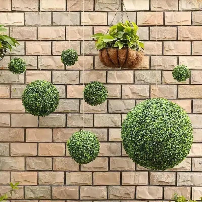 1PC Artificial Green Plant Grass Ball Simulated Boxwood Decorative Ball Balcony Courtyard Garden Wedding Home Decors